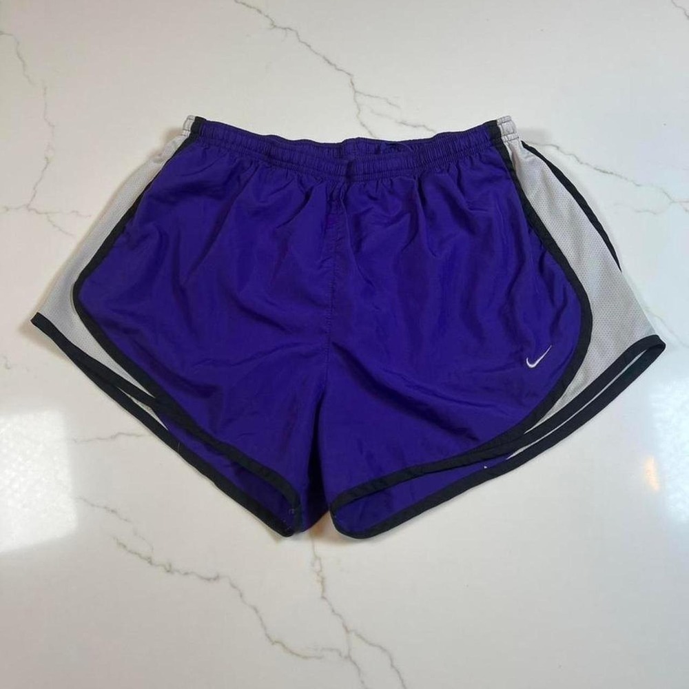 Nike Womens Dri-FIT Tempo Running Shorts Purple Grey Size Large